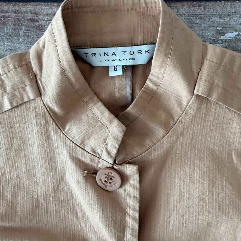 Trina Turk Tan Fitted Utility Jacket - Picture 4 of 11
